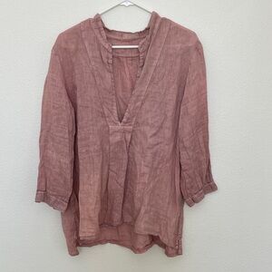 CP Shades Dusty Rose V-Neck Blouse